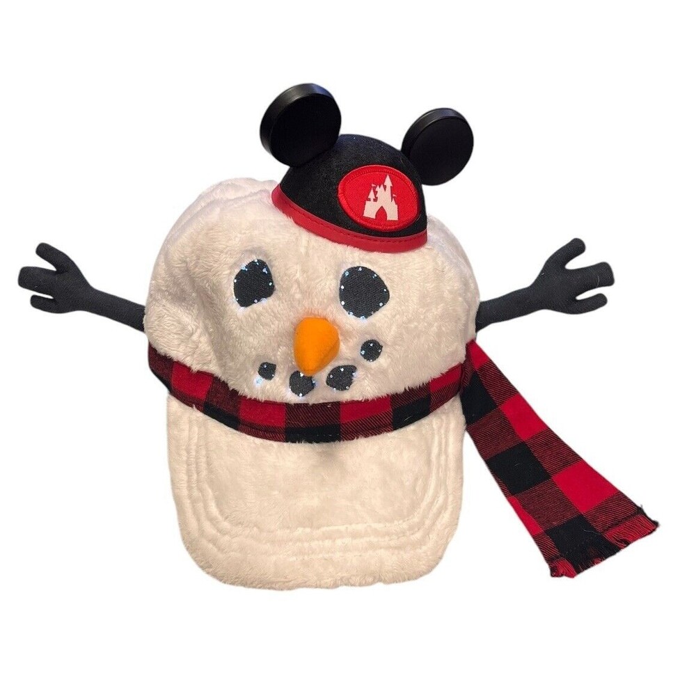 Disney Parks Christmas Snowman Light Up‎ Hat  Mickey Ears Adult Adjustable 2019